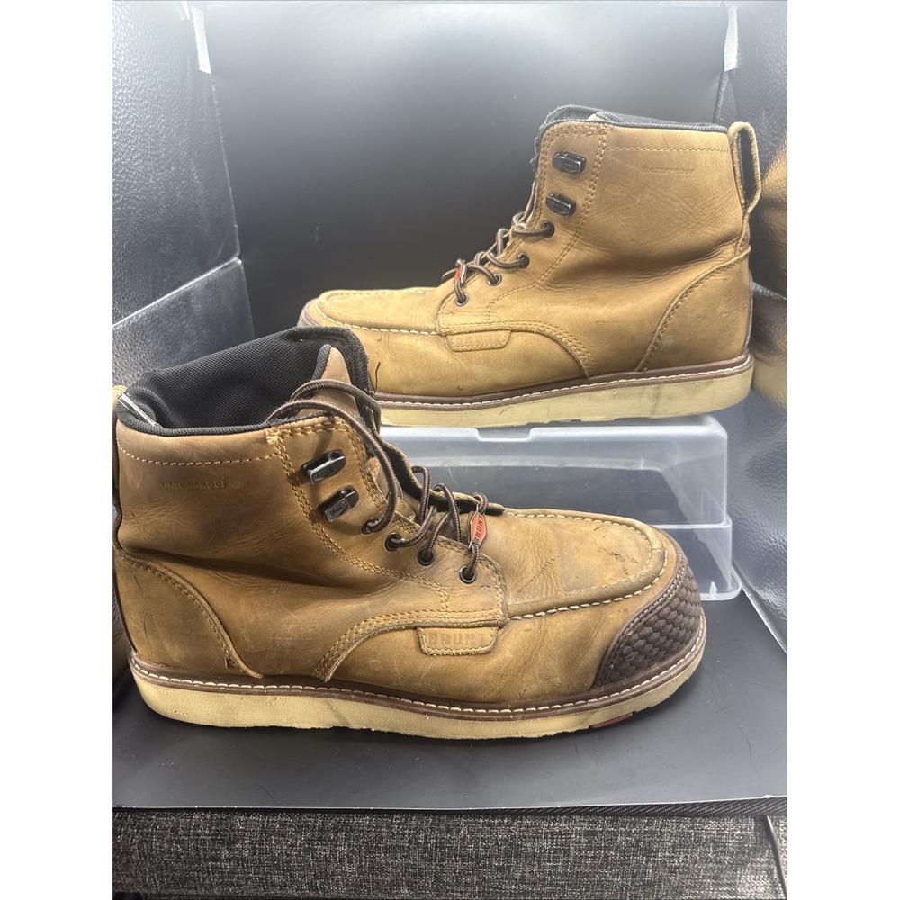 Brunt Marin WP 6" Men Size 12 Brown Steel Toe Heavy Duty Work Boots 4000